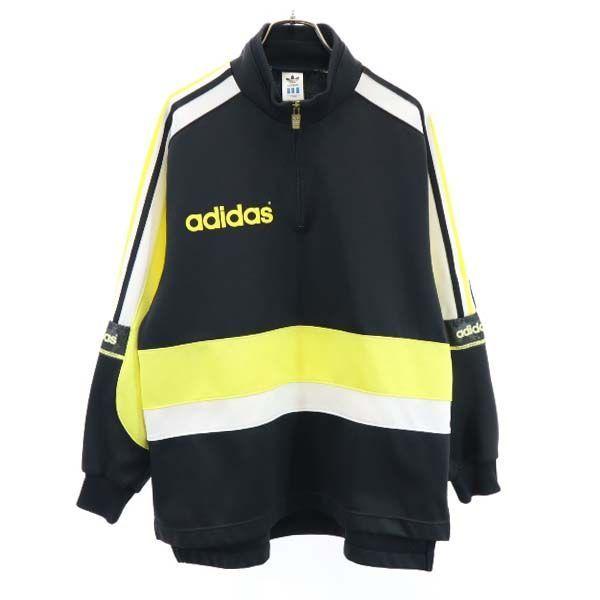 アディダス 80s 90s デサント製 トラックジャケット M L 黒 黄 白 Adidas ハーフジップ ジャージ ヴィンテージ メンズ 古着 Qu Fre Mhj Big 2nd 通販 Yahoo ショッピング