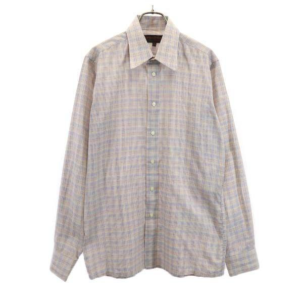 イヴサンローラン 80s 90s ヴィンテージ 台湾製 チェック柄 長袖 シャツ 15 5 Yves Saint Laurent ワイシャツ メンズ 古着 メール便可 Qu Fre Mls Big 2nd 通販 Yahoo ショッピング