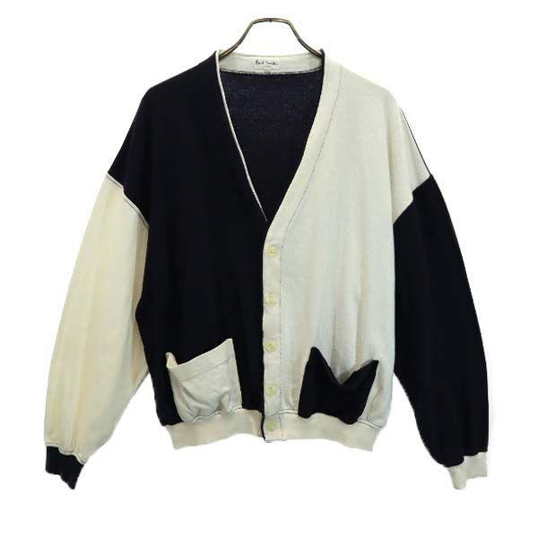 ポールスミス 切替 バイカラー カーディガン F 紺 白 Paul Smith コットンニット メンズ 古着 Qu Fre Mca Big 2nd 通販 Yahoo ショッピング