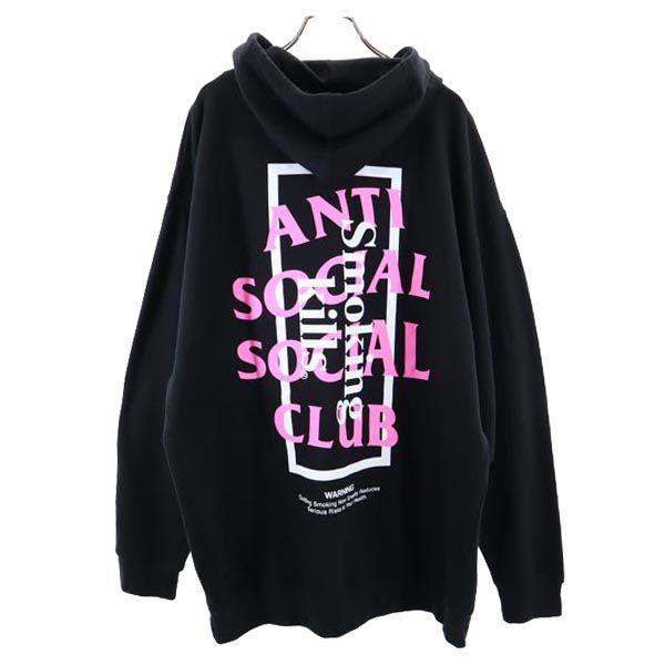 アンチソーシャルソーシャルクラブ USA製 FR2 コラボ バックプリント スウェットパーカー XL 黒 ANTI SOCIAL SOCIAL  CLUB メンズ 古着 230215