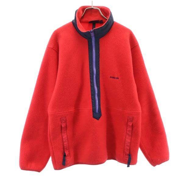 パタゴニア 80s 89年 USA製 フリースジャケット M 赤 patagonia プルオーバ アウトドア レジスターマーク メンズ 古着 R211206