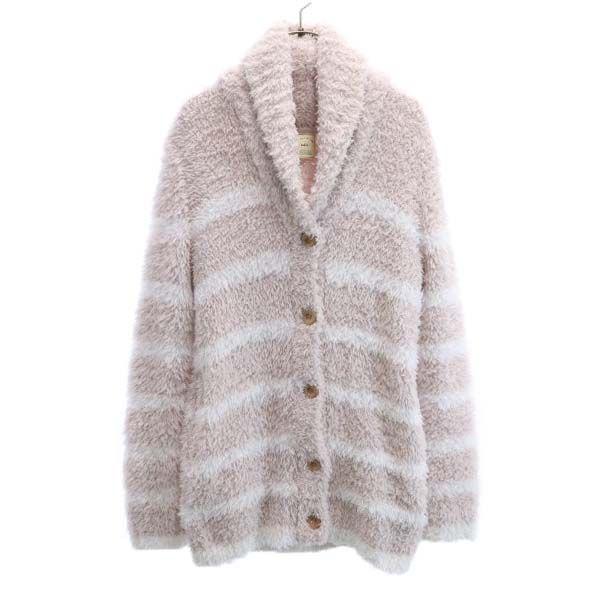 ジェラートピケ ボーダー柄 ニット ジャケット F ピンク 白 Gelato Pique モコモコ ルームウェア レディース 古着 Qu Fre 9271 Whj Big 2nd 通販 Yahoo ショッピング