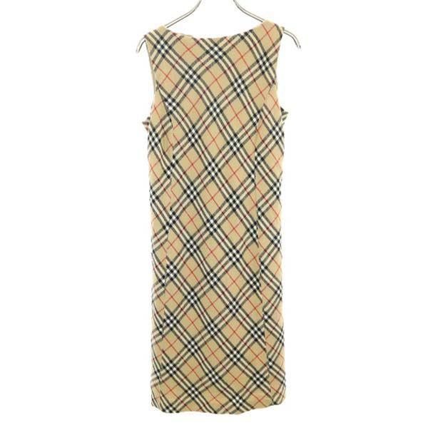バーバリーブルーレーベル ノースリーブ ウール チェック柄 ワンピース 38 ブラウン系 Burberry Blue Label ノバチェック レディース 古着 Qu Nag 3304 Wht Big 2nd 通販 Yahoo ショッピング