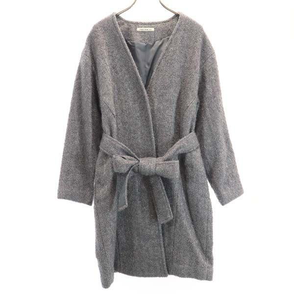 未使用 ナチュラルビューティーベーシック ヘリンボーン ツイード ノーカラー コート S グレー Natural Beauty Basic レディース 古着 Pdown Sh Nag 2634 Wco Big 2nd 通販 Yahoo ショッピング