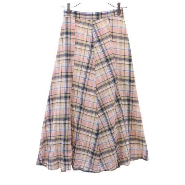 未使用 ナノユニバース フレア チェック柄 スカート 38 ピンク系 Nano Universe ロング レディース 古着 Sh Sht 443 Suk Big 2nd 通販 Yahoo ショッピング