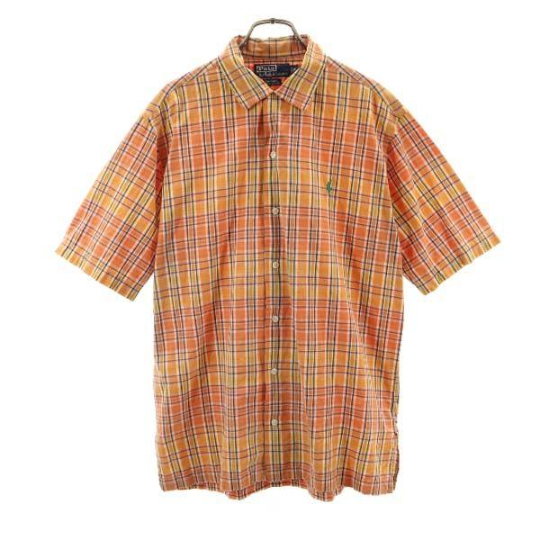 ポロラルフローレン 90s CALDWELL オープンカラー 開襟 チェック 半袖