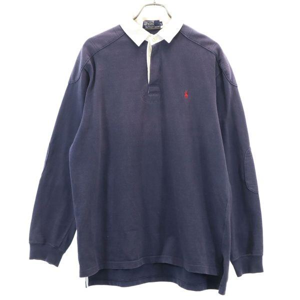 ポロラルフローレン 長袖 ポロシャツ L ネイビー Polo Ralph Lauren ワンポイント ロゴ 刺繍 ラガーシャツ メンズ 古着 0411 Top Mpo Big 2nd 通販 Yahoo ショッピング