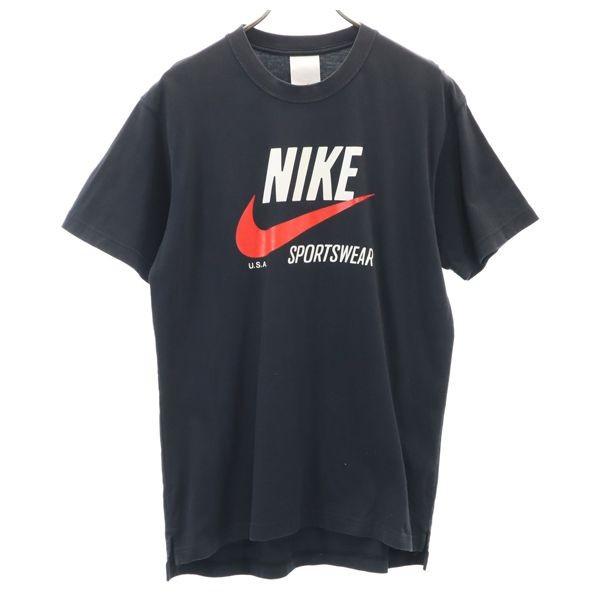 ナイキ ロゴ プリント 半袖 Tシャツ L ブラック Nike メンズ 古着 05 メール便可 Top 3104 Mts Big 2nd 通販 Yahoo ショッピング