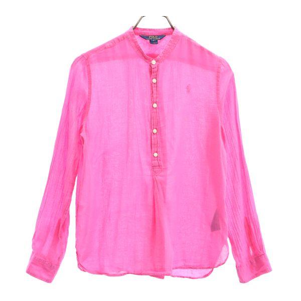 ラルフローレン 長袖 シャツ 16 ピンク Ralph Lauren スタンドカラー レディース 古着 0705 メール便可 Top 6593 Wls Big 2nd 通販 Yahoo ショッピング