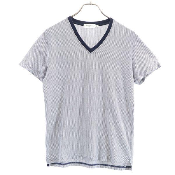 エディフィス ストライプ 半袖 Tシャツ 40 紺 白 Edifice Vネック レディース 古着 0730 メール便可 Top 8038 Wts Big 2nd 通販 Yahoo ショッピング