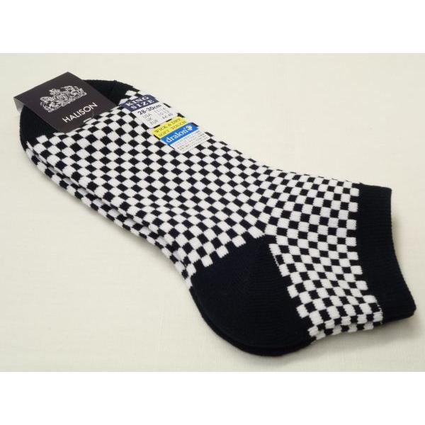 HALISON スニーカーソックス チェック 11450-C BL/WH BLACKチェッカー/白 ハリソン  big-b