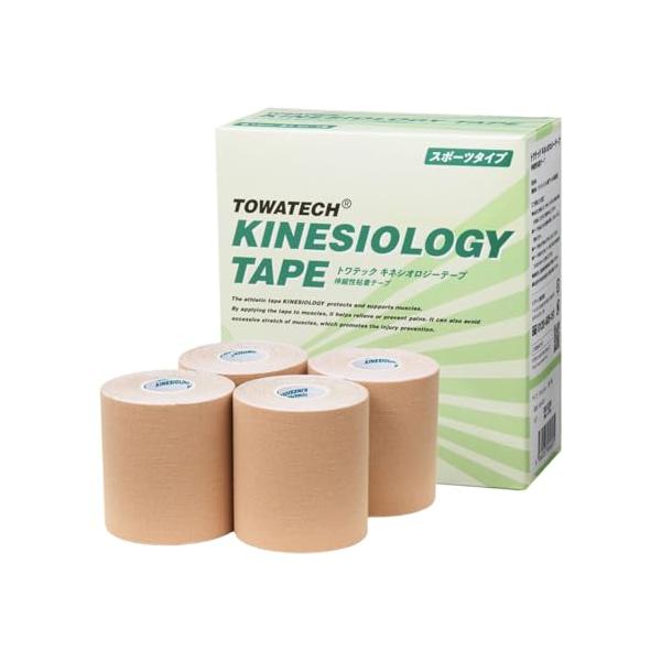 他サイト： トワテック キネシオロジーテープ スポーツタイプ 7.5cm (75mm) × 5m 4巻 キネシオ 伸縮 テープ マラソン 膝 足首 手首 指の商品画像