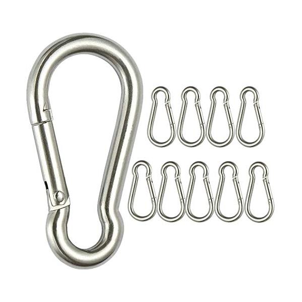 他サイト： JOLIRSBOX カラビナ ステンレス スプリングフック カラビナ セット(4cm 10セット)の商品画像
