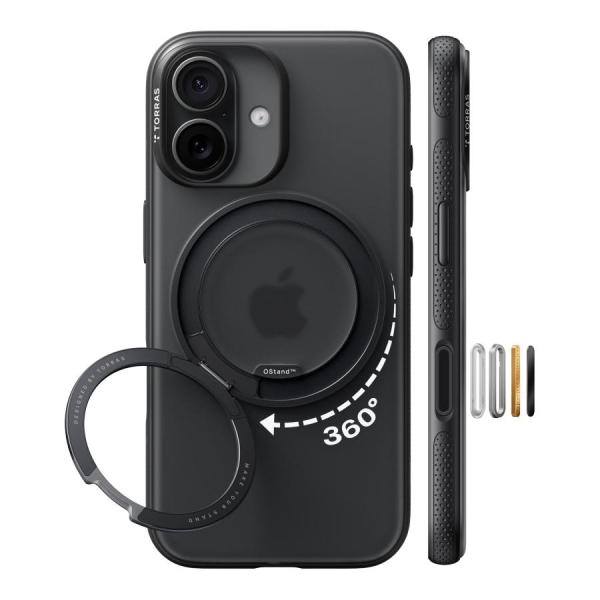 TORRAS iPhone 17 用ケース 【カチカチ・多機能360度回転スタンド】リング Ostand O3 Fitness MagSafe対応