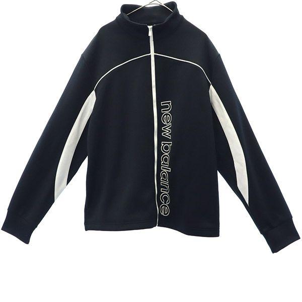 NEW BALANCE ニューバランス プリント トレーニング ジャージジャケット L ブラック スポーツ ウォームアップ レディース 古着 中古