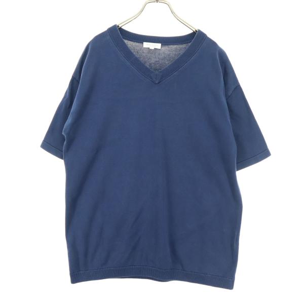 BEAUTY＆YOUTH ビューティーアンドユース 半袖 Ｖネック トレーナー Ｍ ネイビー UNITED ARROWS メンズ 古着 中古