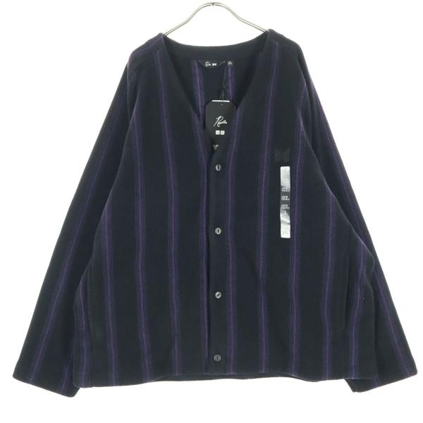 新品 UNIQLO × Needles フリースカーディガン　セット ブラック ユニクロ（UNIQLO） 未使用 NEEDLES ニードルズ コラボ ワンポイント