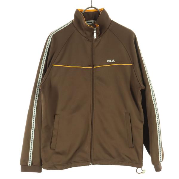 FILA フィラ 英字 長袖 トラックジャケット M ブラウン ジャージ レディース 古着 中古
