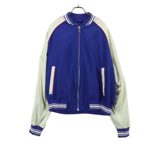 ZARA ザラ マルチカラー ロゴ 長袖 ブルゾン M ブルー レディース 古着 中古