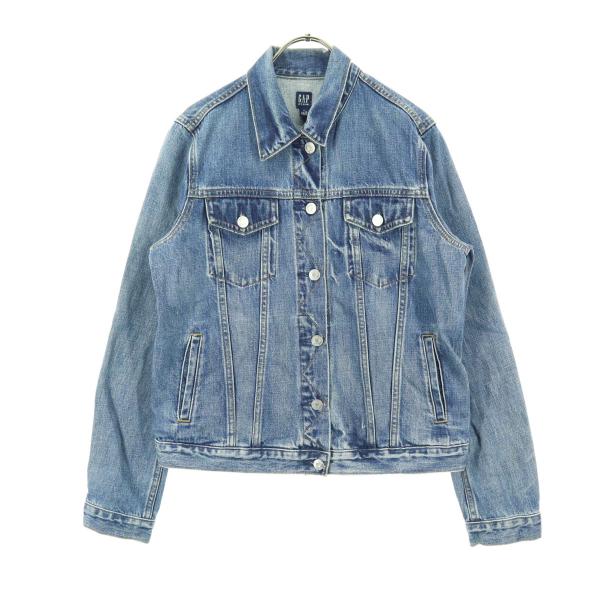 GAP ギャップ コットン 長袖 デニムジャケット M ブルー系 レディース 古着 中古