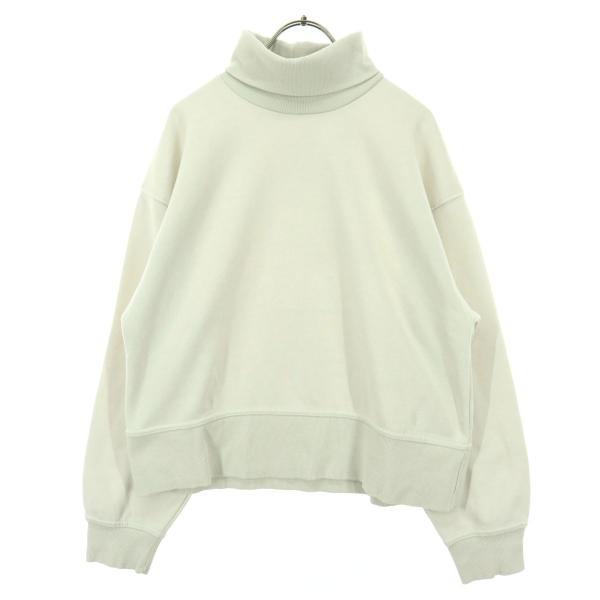 ZARA ザラ 長袖 タートルネック トレーナー M ホワイト スウェット レディース 古着 中古