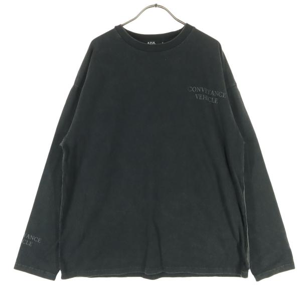 AZUL by moussy アズールバイマウジー バイカラー 長袖 スウェット Ｍ ブラック メンズ 古着 中古