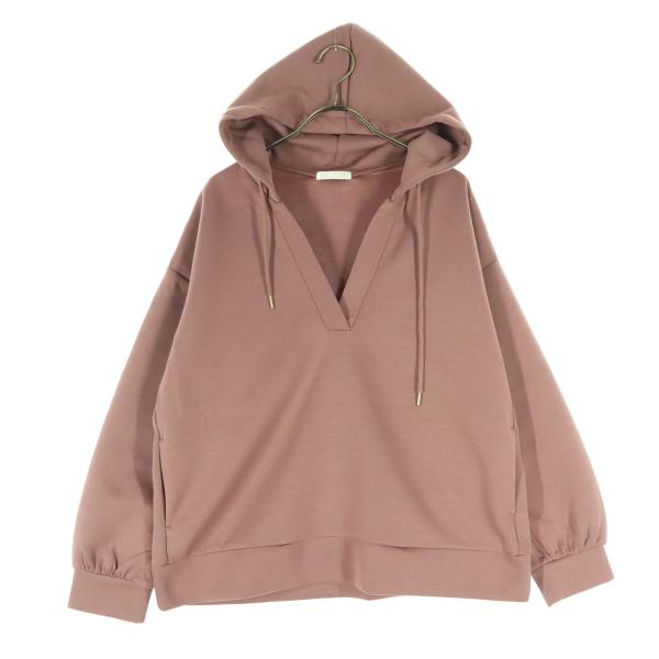 DRESKIP ドレスキップ 長袖 Vネック パーカー L パープル系 レディース 古着 中古