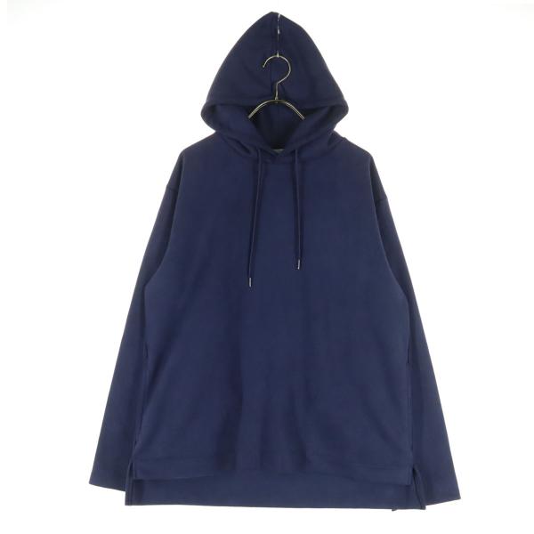 美品 MYSELF ABAHOUSE マイセルフアバハウス ブランドロゴ 長袖 スウェットパーカー 48 ネイビー メンズ 古着 中古