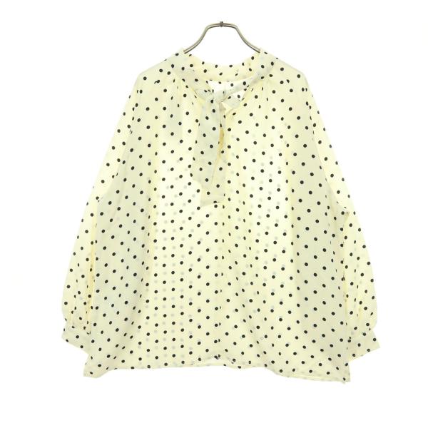 AMERICAN HOLIC アメリカンホリック ドット柄 長袖 ブラウス L アイボリー レディース 古着 中古