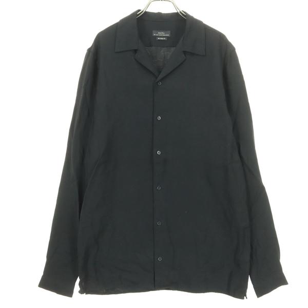 ZARA（ザラ） 美品 長袖 オープンカラーシャツ S ブラック メンズ 古着