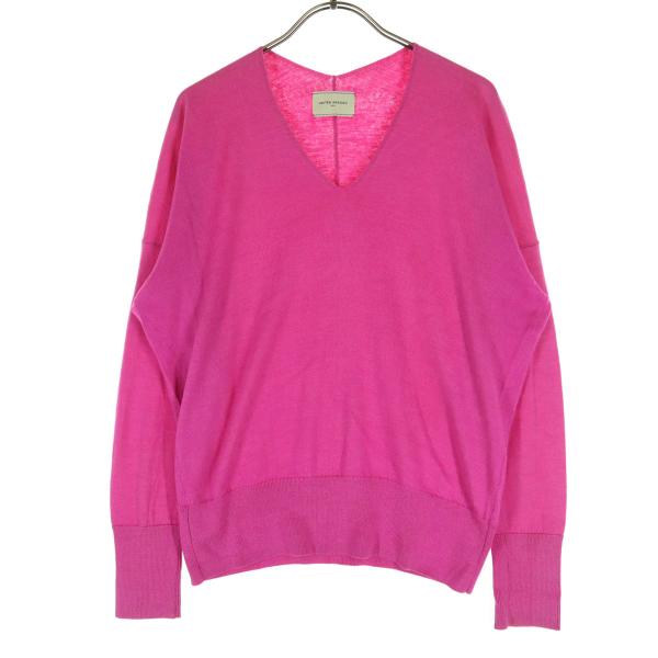 UNITED ARROWS TOKYO ユナイテッドアローズトウキョウ 長袖 Vネック ニット ピンク レディース 古着 中古