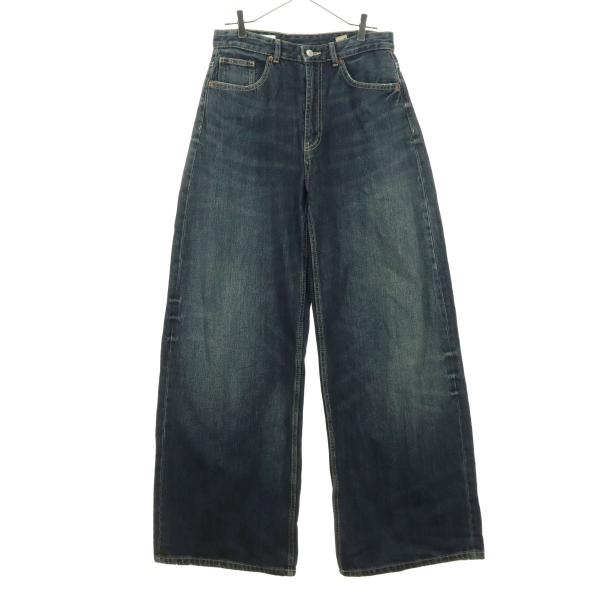 ZARA（ザラ） コットン ワイドデニムパンツ 40 ブルー系 メンズ 古着