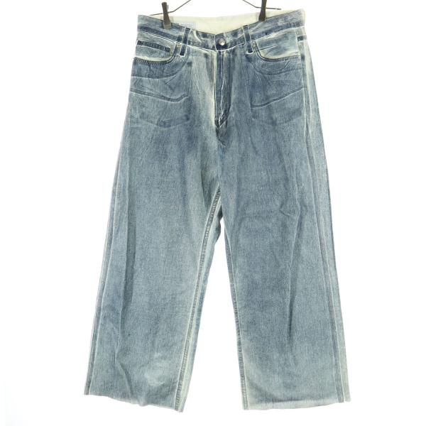 ZARA（ザラ） カットオフ ワイド ワイドデニムパンツ 42 ブルー系
