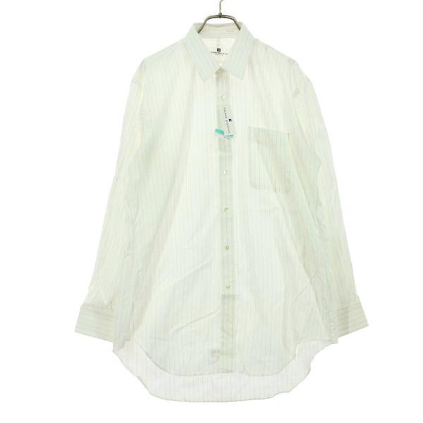 PIERRE BALMAIN ピエールバルマン ストライプ柄 長袖 カッターシャツ 40-80 ホワイト Yシャツ メンズ 古着 中古