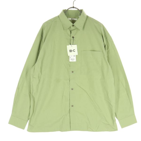 【古着】　メンズ　長袖シャツ　Lサイズ　ユニクロ UNIQLO : C ユニクロシー 長袖 コットンシャツ S カーキ系 メンズ 古着