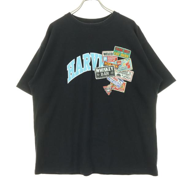 FREAK'S STORE フリークスストア プリント柄 半袖 Tシャツ S ブラック メンズ 古着 中古