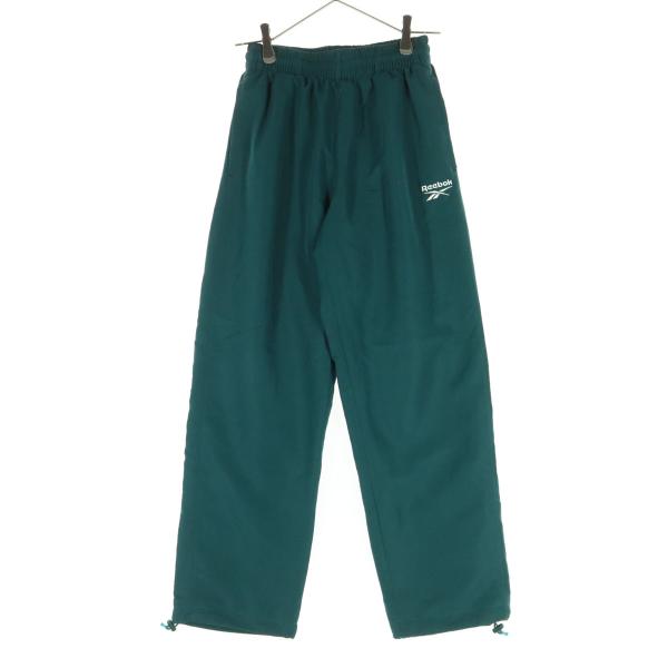 Reebok リーボック ロゴプリント 裏メッシュ ロングジャージパンツ S グリーン系 レディース 古着 中古