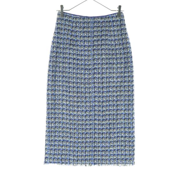 美品 NOLLEY'S sophi ノーリーズソフィー 日本製 ミモレ丈 タイトスカート 36 ブルー レディース 古着 中古