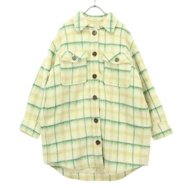 MOUSSY マウジー チェック柄 長袖 ジャケット F アイボリー系 レディース 古着 中古