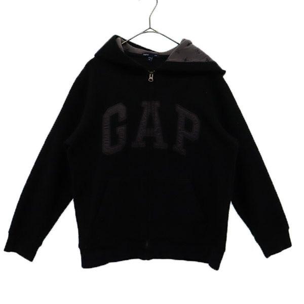 Gap kids ギャップキッズ 長袖 フリース ジップパーカー 160 ブラック キッズ 古着 中古
