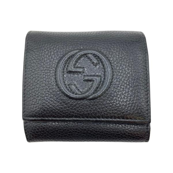 GUCCI グッチ ソーホー 3つ折り財布 GGマーク 598207 ブラック 型崩れ有 GUCCI（グッチ） ソーホー 3つ折り財布 GGマーク 598207 ブラック 型