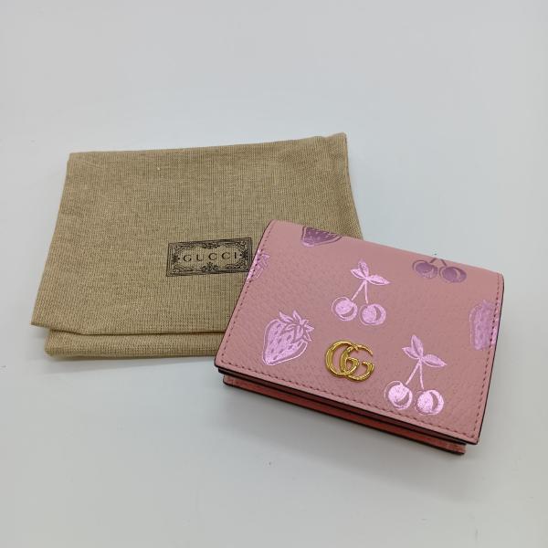 GUCCI（グッチ） ◎◎ GGマーモント 2つ折り財布 ストリベリー