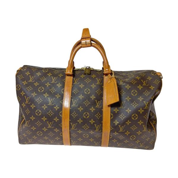 【鑑定済】ルイヴィトン　キーポル50　モノグラム　ボストンバッグ　ブラウン　茶 LOUIS VUITTON（ルイ・ヴィトン） モノグラム キーポル 50 ボストン
