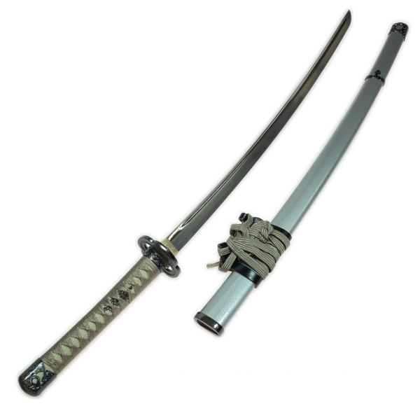悪龍 模造刀 全長103cm 純銅鎚銀透かし鎺 実木鞘 和風太刀 鑑賞用 模造刀 鶴丸国長 匠刀房 木爪四方透かし鍔 銀鼡塗り鞘 金具・下緒緩み