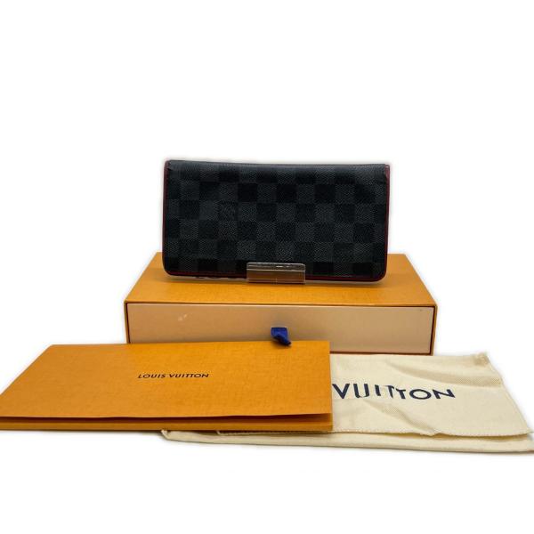 LOUIS VUITTON ルイヴィトン 2つ折り長財布　ダミエ ポルトフォイユ ブラザ N63254 ブラック 箱・保管袋付き LOUIS VUITTON（ルイ・ヴィトン） 2つ折り長財布 ダミエ