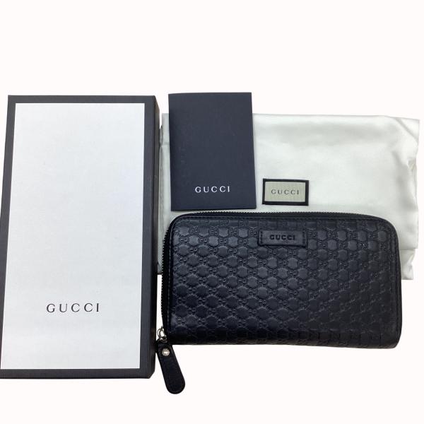 GUCCI（グッチ） 長財布 449391-496334 マイクログッチシマ ブラック