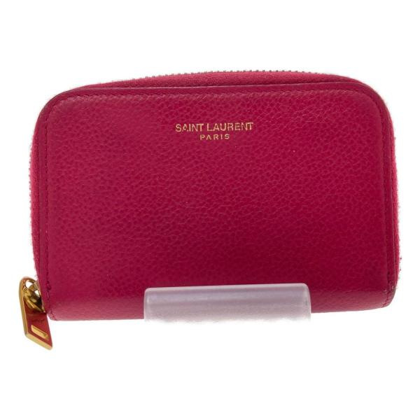 □□Yves Saint Laurent イブサンローラン カードケース　ラウンドファスナー 504778 ショッキングピンク Yves Saint Laurent（イヴ・サンローラン） □□ イブサンローラン