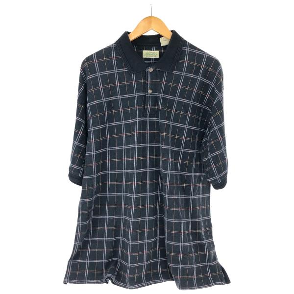 90s st john's bay シャツ ポロシャツ SIZE XL ブラック 傷や汚れあり