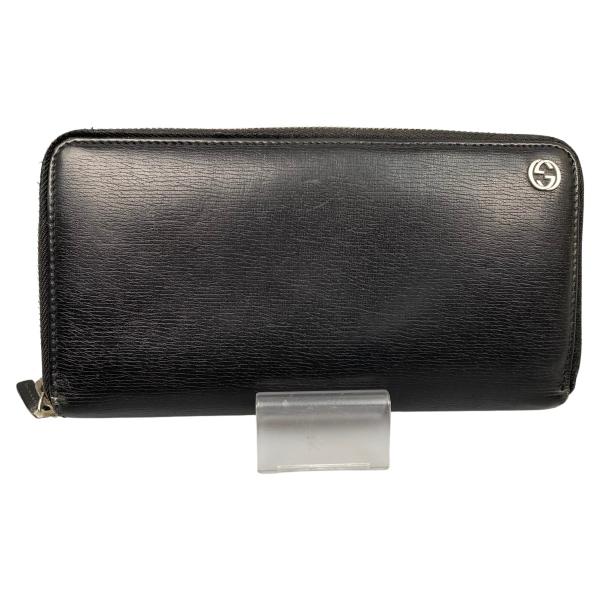送料無料美品グッチラウンドファスナー長財布ブラック目立った傷や汚れなし GUCCI（グッチ） ## ラウンドファスナー長財布 インターロッキングG 型