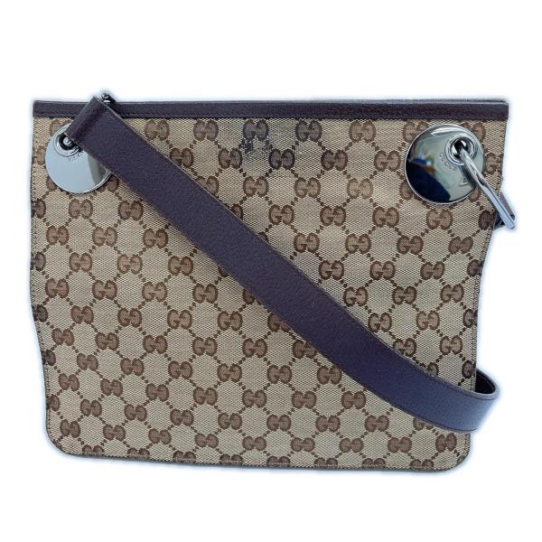 ショルダーバッグ　傷あり GUCCI（グッチ） ショルダーバッグ GGキャンバス 120841 ブラウン 傷や